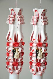 Lumanare de nunta sculptata LN 604 Rosu
