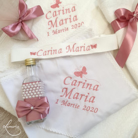 Trusou Botez Personalizat Clasic 076, Roz pudrat