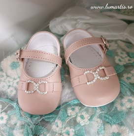 Pantofiori botez- Roz pudrat