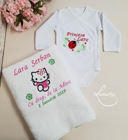 Cadouri bebeluși - set body și prosop BB2