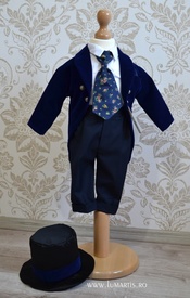 Costum botez „Micul Dandy”, Bleumarin