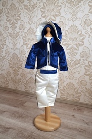 Costum botez Micul Prinț - Bleumarin (matlasat, sezon rece)