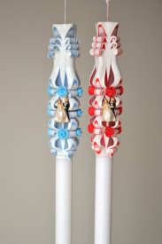 Lumanare de nunta sculptata LN 612 Rosu & Bleu