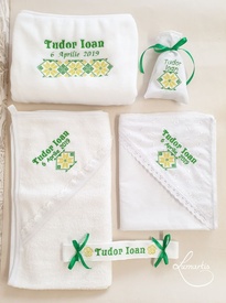 Trusou botez Clasic 054 -„Motive populare - Verde & Galben”