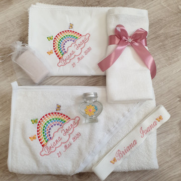 Trusou Botez fetiță, 6 piese, Curcubeu