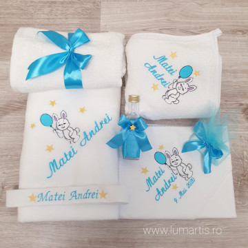 Trusou Botez personalizat cu Iepuraș