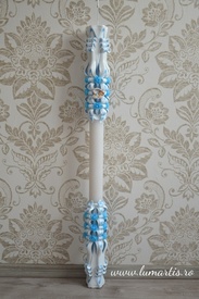 Lumanare de botez LB 751 D 4,6 cm x 90 cm Bleu