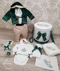 Set botez - „Liam” - Verde smarald