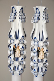 Lumanare de nunta sculptata LN 607 D36x90 Bleumarin