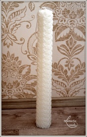 Lumanare stalp cu flori 7x50 cm
