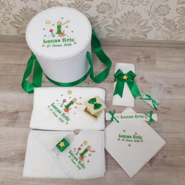 Set botez personalizat cu Micul Prinț, verde