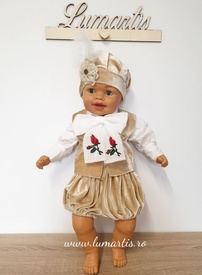 Costum botez „Prinț Louis” - Bej