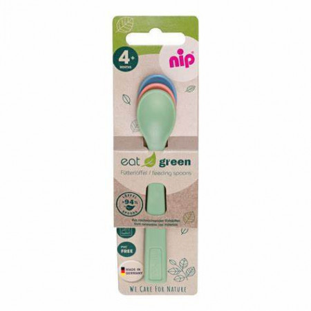 NIP eat green kašičiceb za hranjenje, 3 komada
