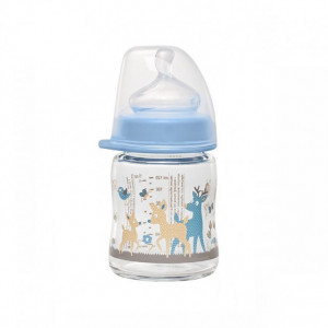 NIP flašica staklena 120ml, silikon.cucla protok M