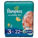 PAMPERS pelene 3 MIDI (4-9kg) 22 komada