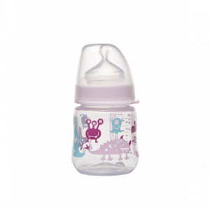 NIP flašica plastična 150ml, silikon.cucla, protok S, 0+ meseci
