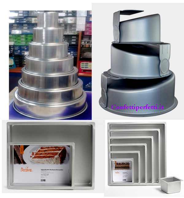 Teglie Professionali altezza 10 cm per Torte a Piani