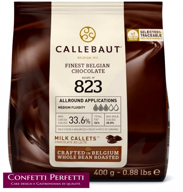 Cioccolato Latte 33,6%. Sacchetto 400 Gr. N. 823. Callebaut