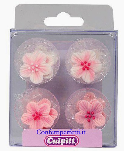 12 x 3cms Lilla & Ivory Rose Perle di Zucchero Commestibili Fiori wedding cake topper 