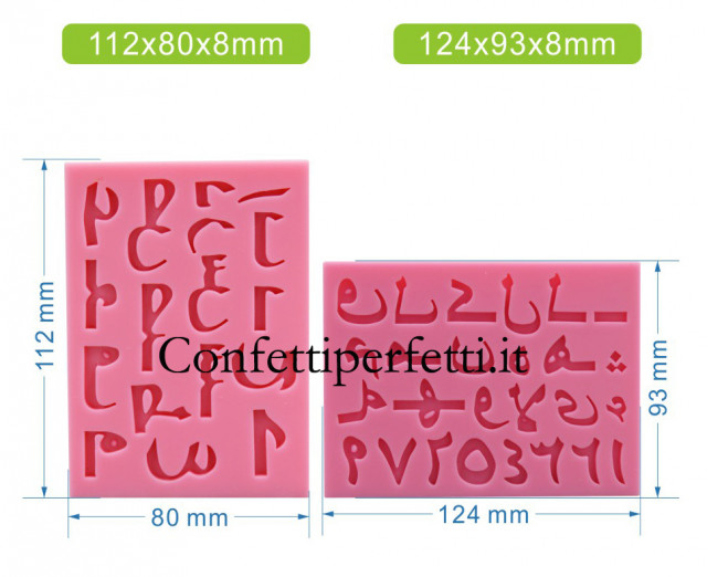Stampo In Silicone Per Lettere E Numeri - Set 4 Pezzi Per Cioccolato, Ghiaccio, Resina E Candele - 2