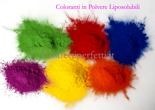 Lipo solubili Concentrati. Coloranti in polvere. Senza Glutine