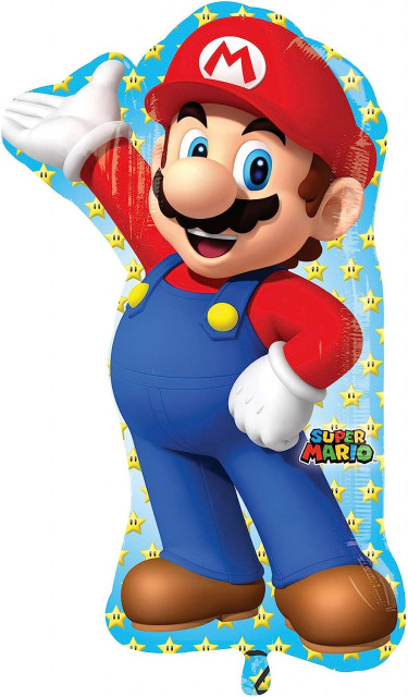 Super Mario. Palloncino in Maylar di 60 x 45 cm. Gonfiabile a Elio