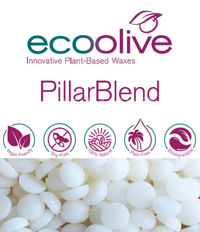 Cera di Olive PILLAR per Candele in Stampi. Extra Bianca Naturale al 100%  Pillar Blend EcoOlive in Perle