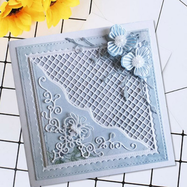 Fustelle in metallo pizzo Stencil Cornice fustellata Scrapbooking fai