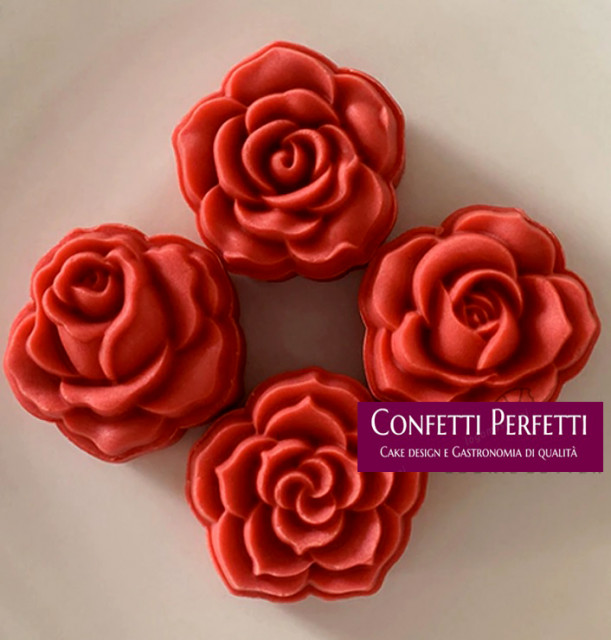 4 Bellissime Rose. Fantastico stampo Mooncake. Set di 4 forme