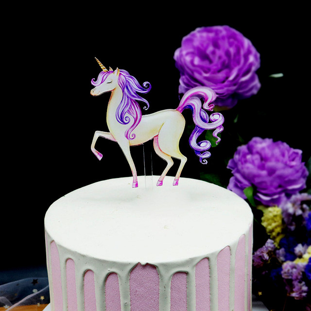 Topper Torta Unicorno Compleanno