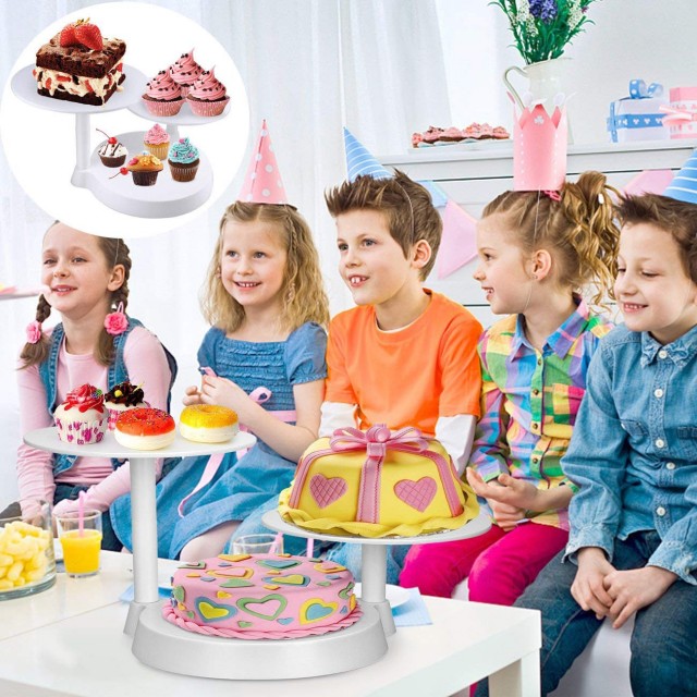 Alzate per dolci e frutta 3 Ripiani Cupcake Supporti per tè Poeridiano