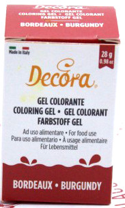 BORDEAUX Gel 28 g. Nuovo Colorante Alimentare. Decora.