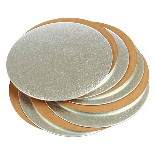 Vassoio Sottotorta da 22 a 40 cm. Un lato Oro e l'altro Argento o Nero. Cake  board Alti 4 mm in cartone pesante