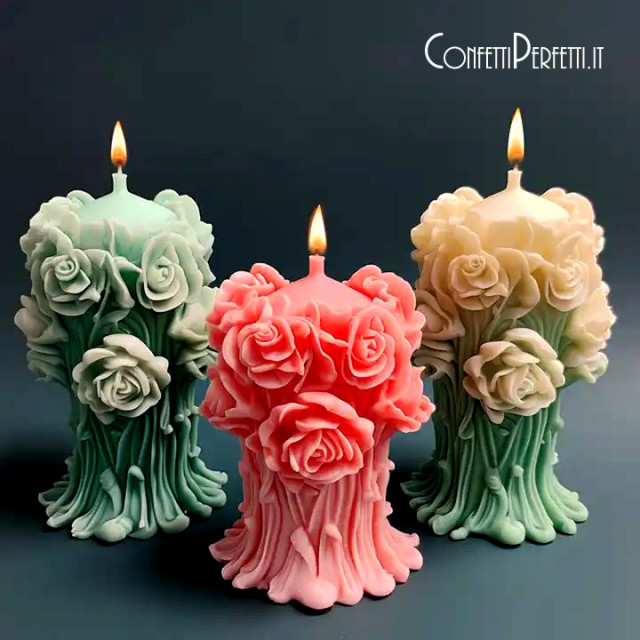 Stampo in silicone candela rose - Candele e stampi