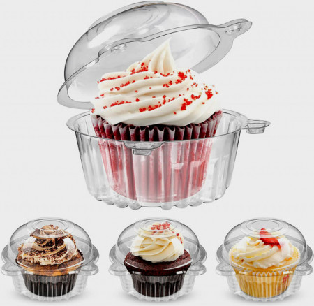 Porta Cupcake a livelli trasparenti con coperchio di bloccaggio