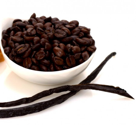 Caffè aromatizzato Vaniglia. Disponibile in Grani e Macinato.