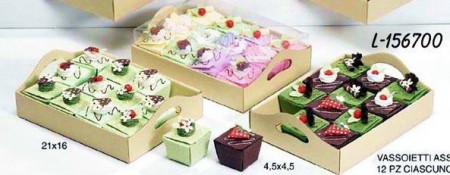 Confezione di 36 Scatoline di Carta Panno di Forma Dolcetto "Bomboniere Car"