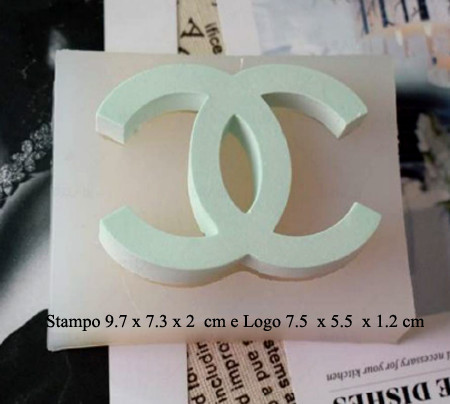 Grande Borsetta Logo Griffe CH di 19 x h10 cm. Stampo in silicone