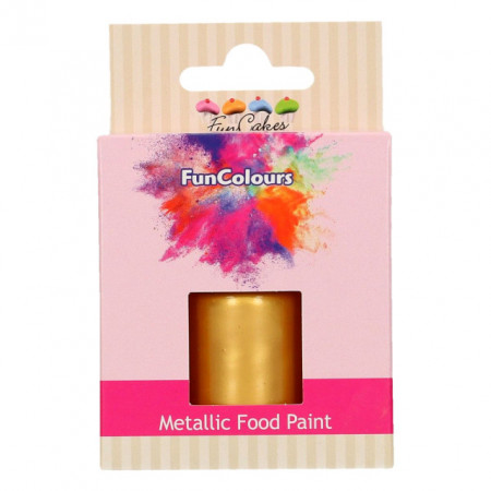 Oro Metallizzato in Gel. Anche Vernice per pittura. Grande confezione 30  ml. Funcakes