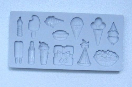 Stampo silicone con motivi Party Time.