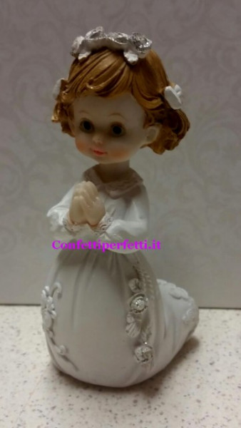Cake topper bambina prega comunione cresima