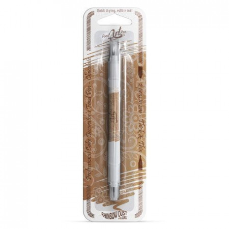 CIOCCOLATO Latte. Doppia Punta. Pennarello Alimentare con 2 punte di 0,5 mm e di 2,5 mm. Rainbow Dust Food Art Pen
