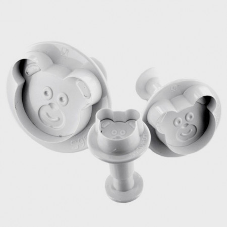 Orsetti. Set 3 Stampi espulsione Tagliapasta di varie misure.