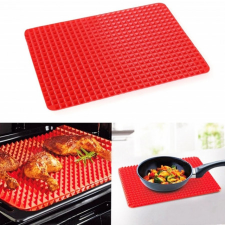 Tappetino Piramide in Silicone. Per Forno e Microonde Antiaderente e scola  grassi.