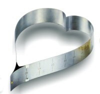 Tortiera Cuore. Cornice Regolabile in acciaio inox.
