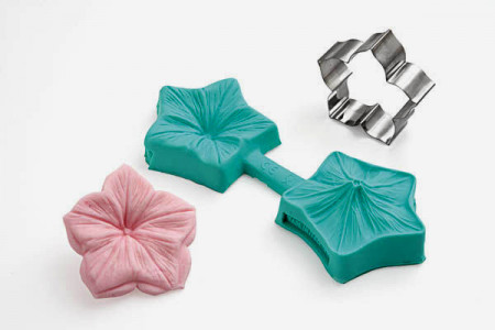 Stampo petunia in silicone con Cutter in metallo per il cake design