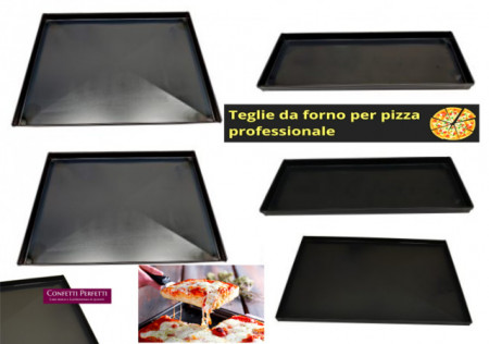 Teglia Pizza rettangolare cm 49 x 39 x 2 alluminio