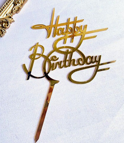 Buon Compleanno in Oro. Gold Happy Birthday. Cake Topper