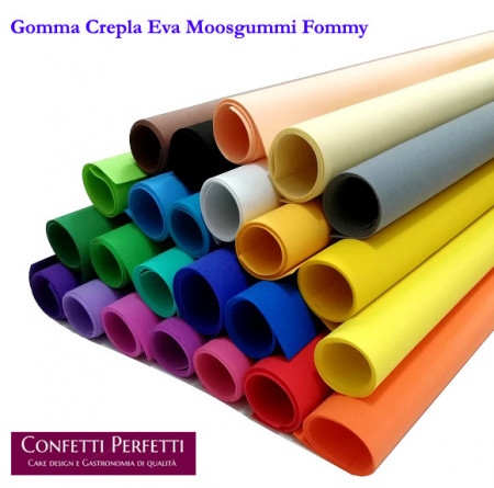 Gomma Crepla Eva Moosgummi Fommy. Foglio 40 X 60 cm in tanti colori