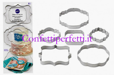Stemma e Cornice. Set di 6 Tagliapasta in metallo. Wilton